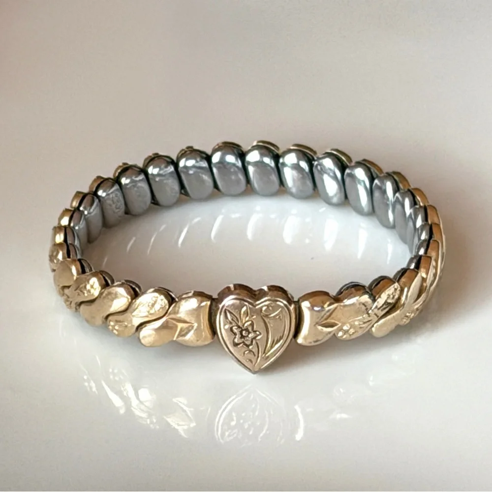 WWII Sweetheart Gold Filled Expansion Bracelet – Foster 12K GF, Petite Fit 4-5” - Picture 8 of 16